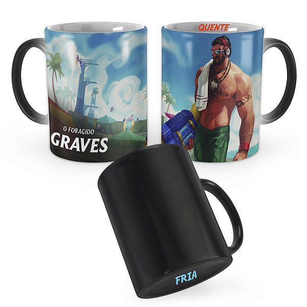 Caneca Mágica Graves Curtindo o Verão League of Legends Lol