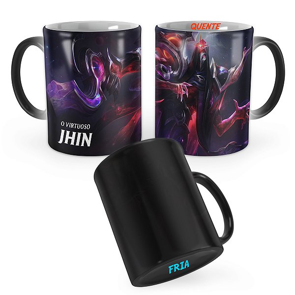 Caneca Mágica Jhin Erradicação do Cosmos Negro League of Legends