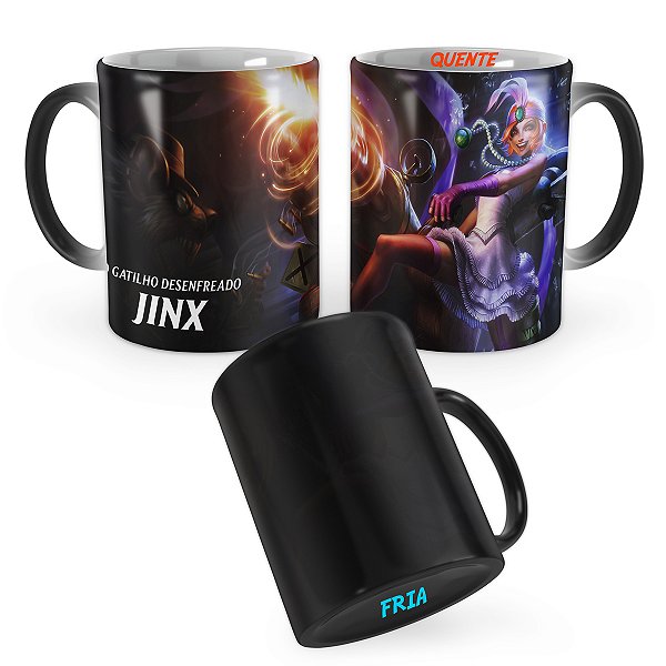 Caneca Mágica Jinx Cidade do Crime League of Legends Lol