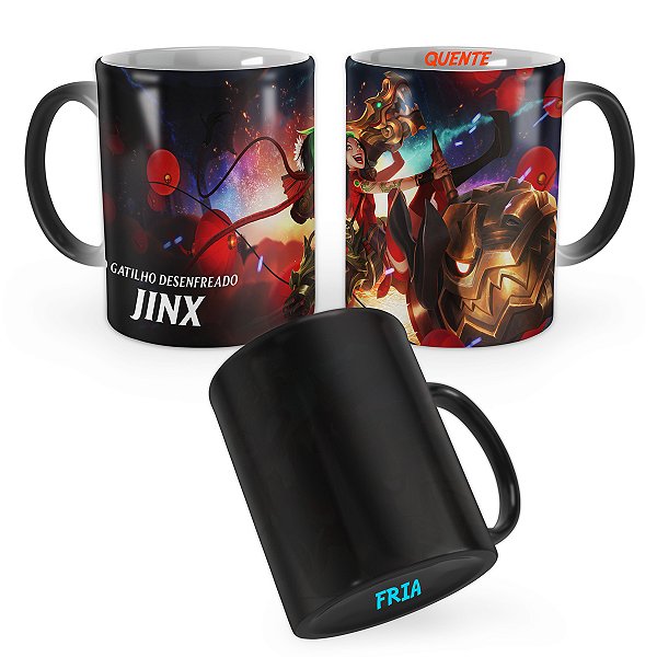 Caneca Mágica Jinx Fogos de Artifício League of Legends Lol