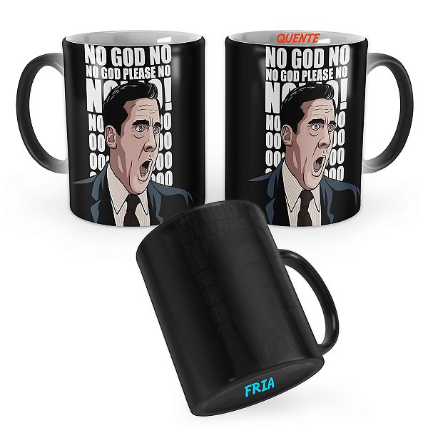 Caneca Mágica The Office Michael Gary Scott No God No Frase - Oferta
