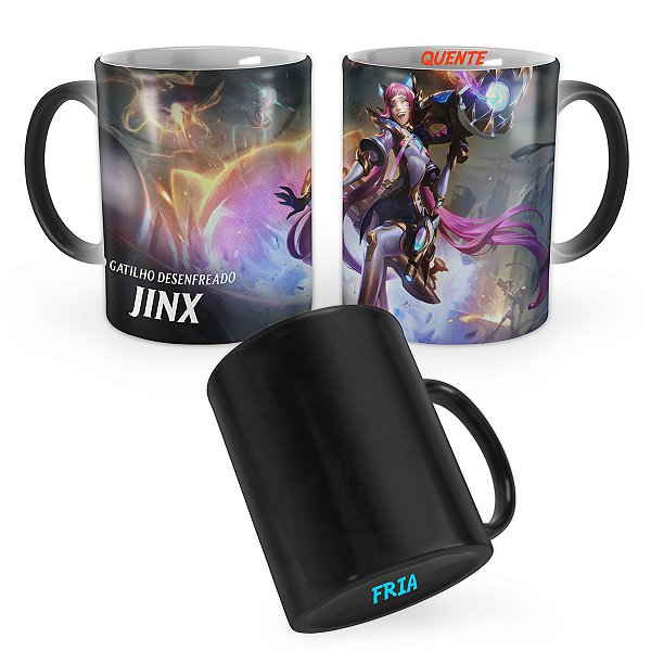 Caneca Mágica Jinx Felina de Batalha de Prestígio League of Legends