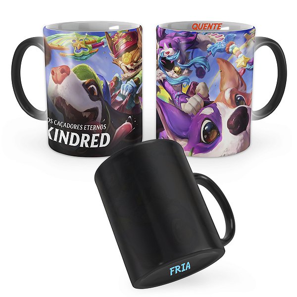 Caneca Mágica Kindred Doguinho e Ovelha League of Legends Lol