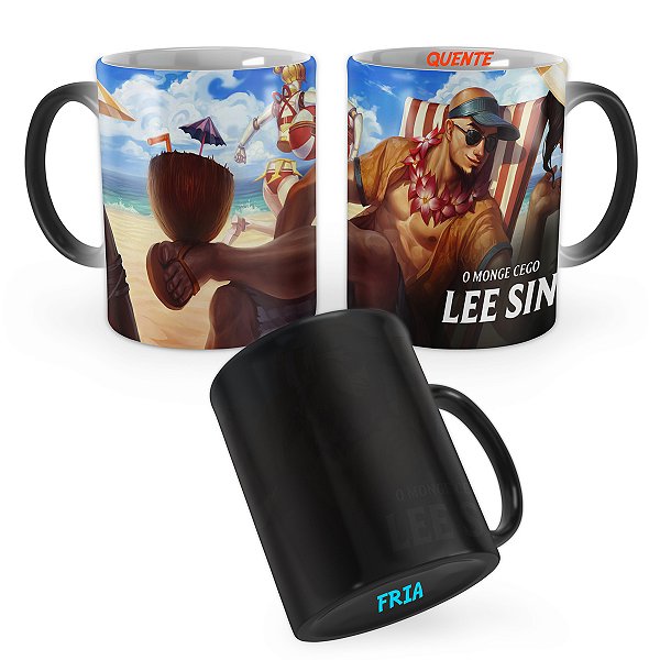Caneca Mágica Lee Sin Curtindo o Verão League of Legends Lol