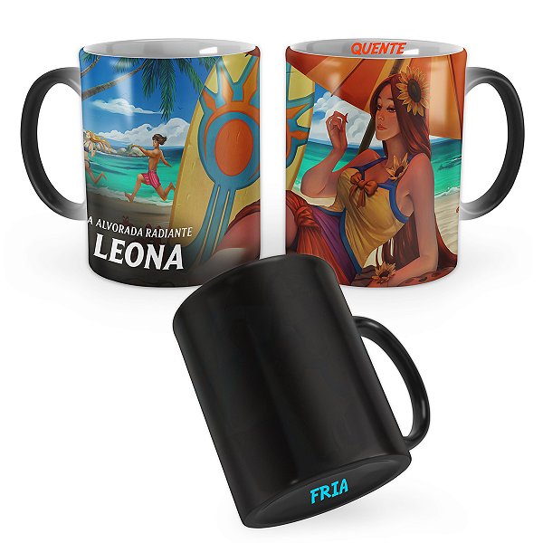 Caneca Mágica Leona Curtindo o Verão League of Legends Lol