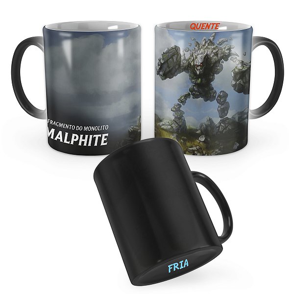 Caneca Mágica Malphite de Mármore League of Legends Lol