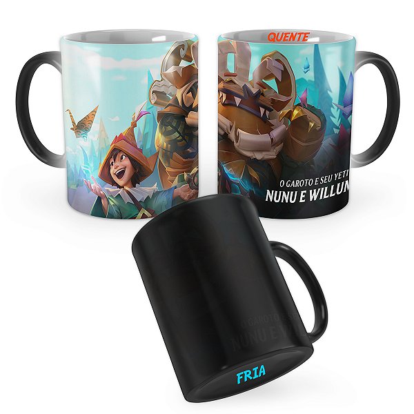 Caneca Mágica Nunu e Willump de Papel League of Legends Lol