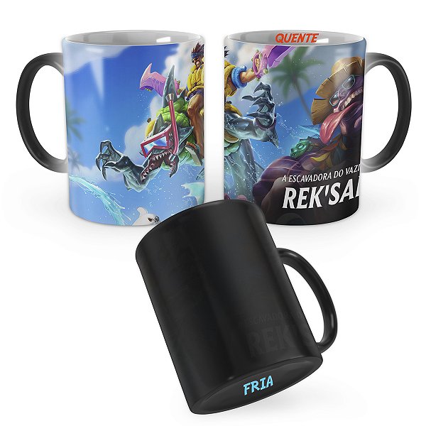 Caneca Mágica Rek'Sai Curtindo o Verão League of Legends Lol