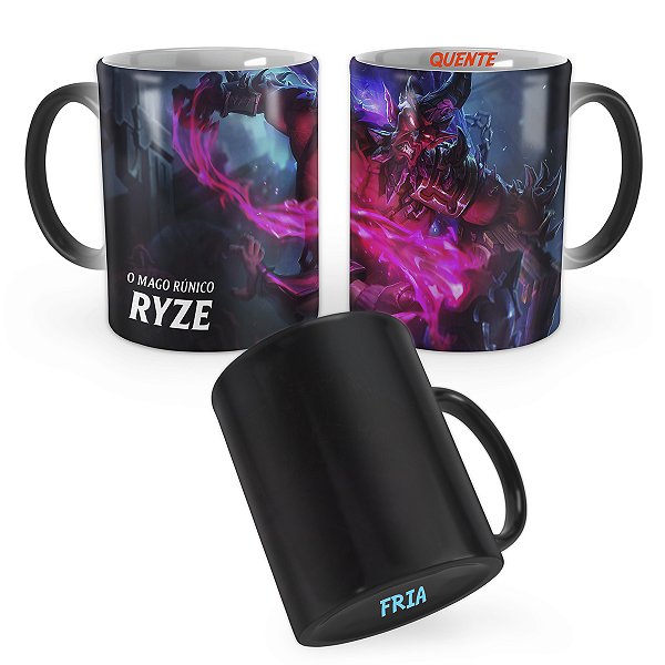 Caneca Mágica Ryze Cristal Negro League of Legends Lol