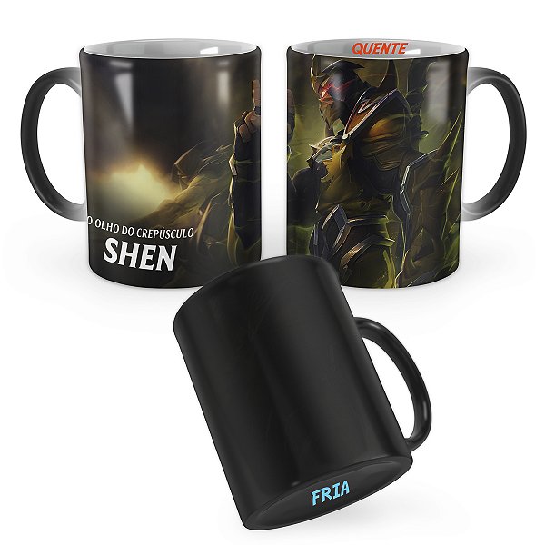 Caneca Mágica Shen de Armadura Dourada League of Legends Lol
