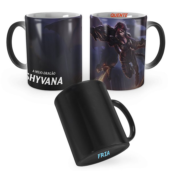 Caneca Mágica Shyvana de Armadura de Ferro League of Legends Lol
