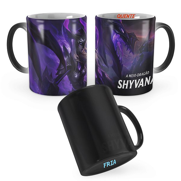 Caneca Mágica Shyvana Chamas Negras League of Legends Lol