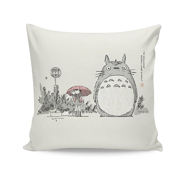 Almofada Totoro Ponto de Ônibus Meu Vizinho Totoro Beje