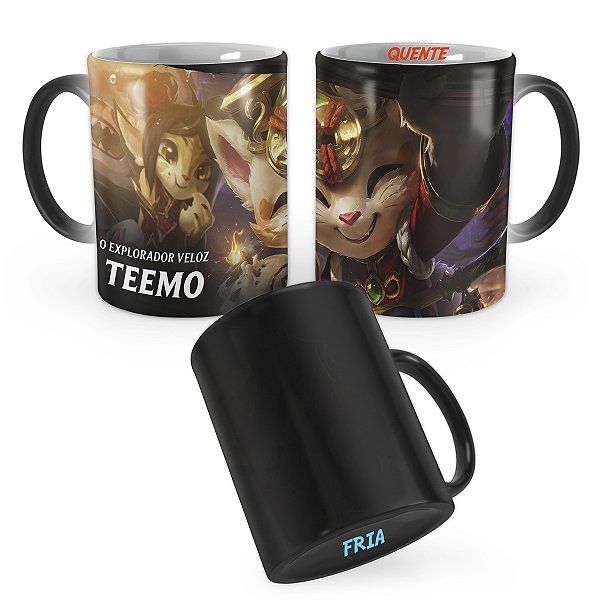 Caneca Mágica Teemo Fogos de Artifício League of Legends Lol