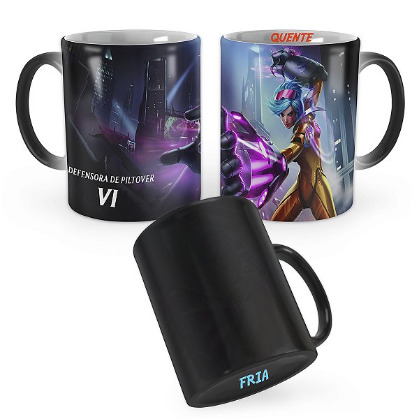 Caneca Mágica Vi Golpes de Neon League of Legends Lol