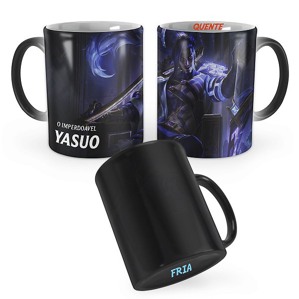 Caneca Mágica Yasuo Tinta Sombria de Prestígio League of Legends