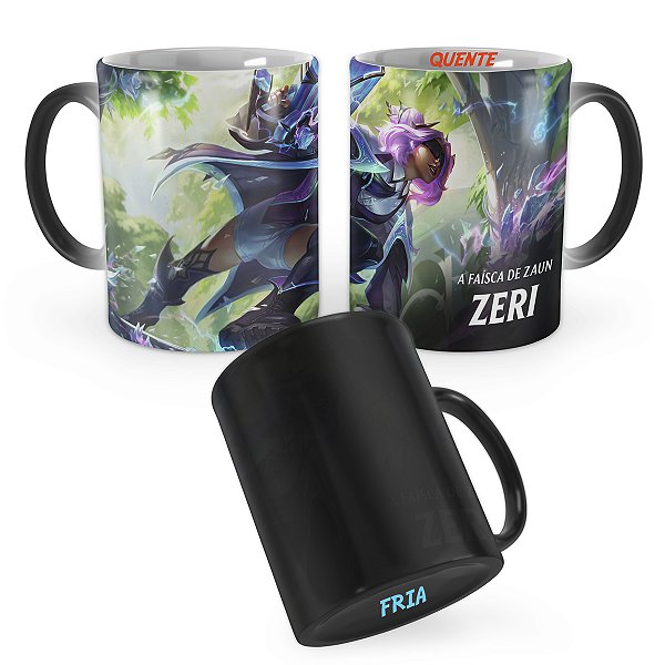Caneca Mágica Zeri Rosa Definhada League of Legends Lol