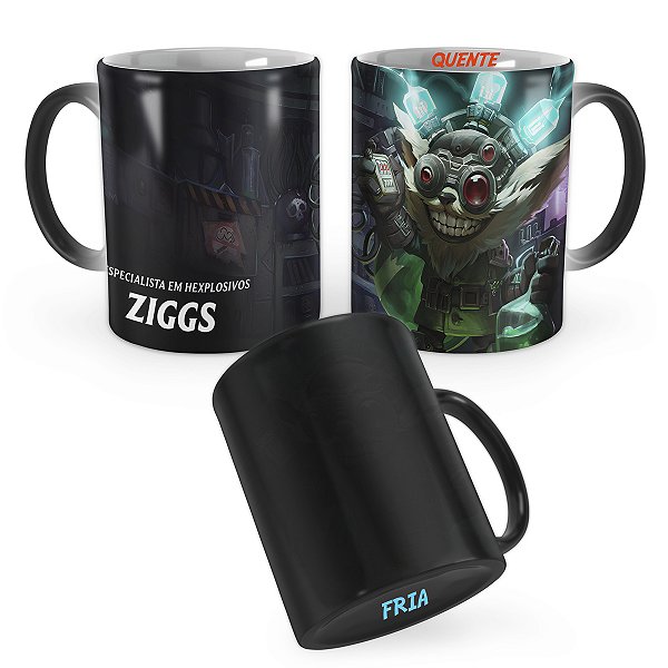 Caneca Mágica Ziggs Cientista Louco League of Legends Lol