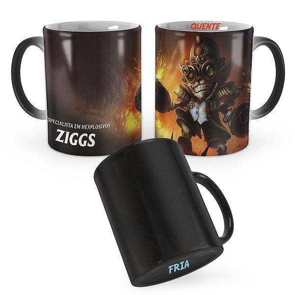 Caneca Mágica Major Ziggs League of Legends Lol