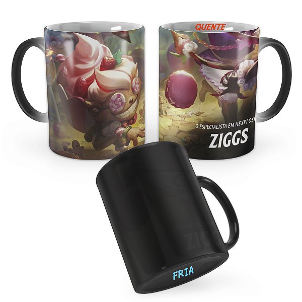 Caneca Mágica Ziggs Frenesi Açucarado League of Legends Lol