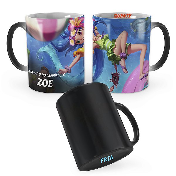 Caneca Mágica Zoe Curtindo o Verão League of Legends Lol