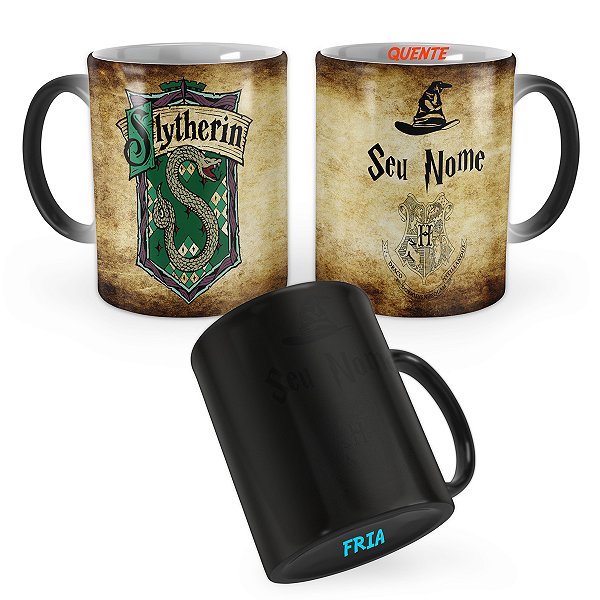 Caneca Mágica Harry Potter Sonserina Chapéu Seletor Com Seu Nome