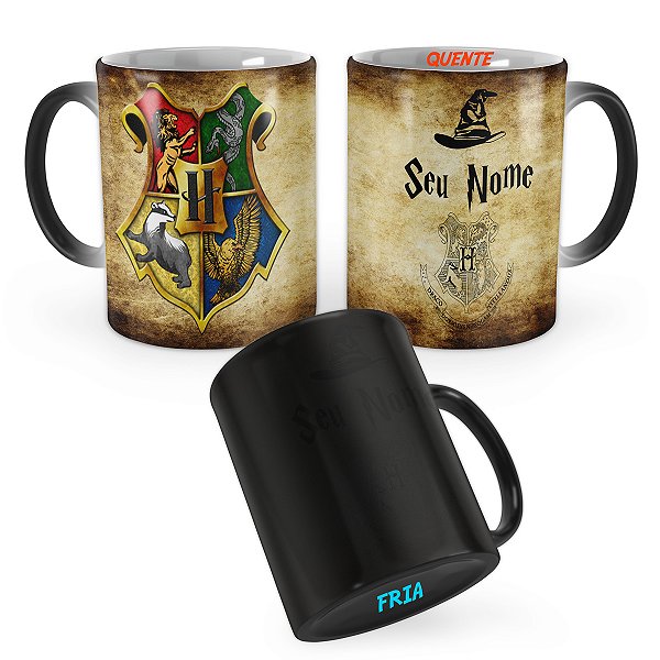 Caneca Mágica Harry Potter Hogwarts Chapéu Seletor Com Seu Nome