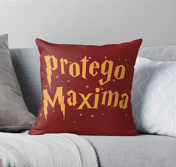 Almofada Harry Potter Feitiço Protego Máxima vermelha