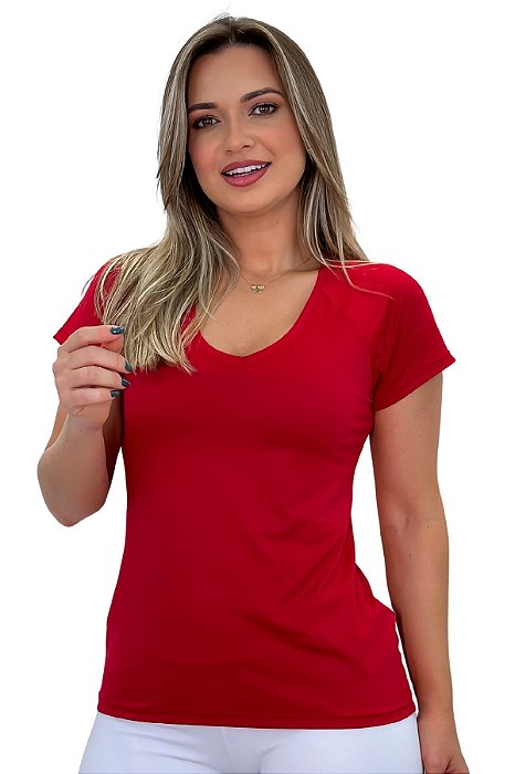 Blusa Fitness Feminina Dry Gola V