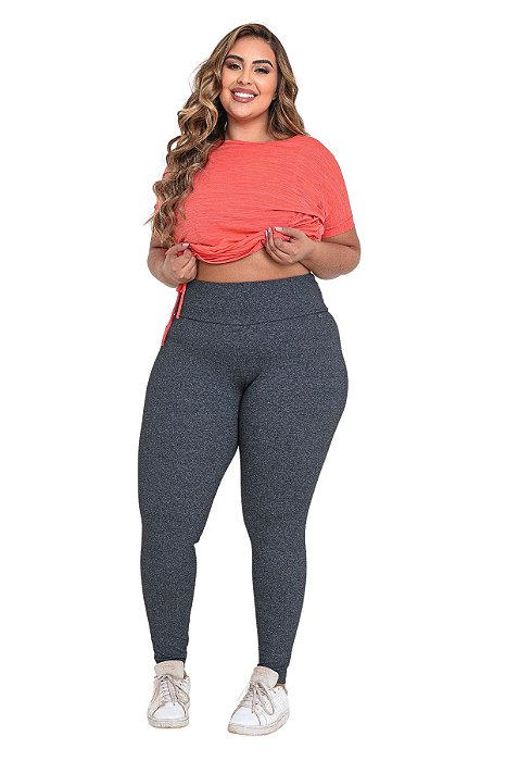 Calça Fusô Fitness Feminina Plus Size Básica Suplex