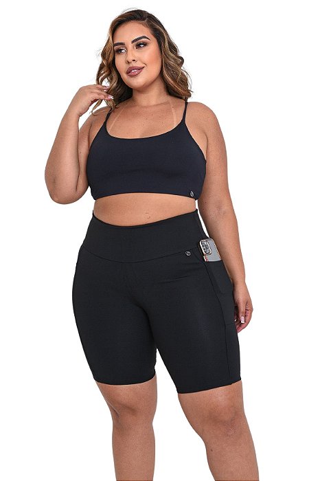 Bermuda Fitness Plus Size com Bolso Lateral Pro Form