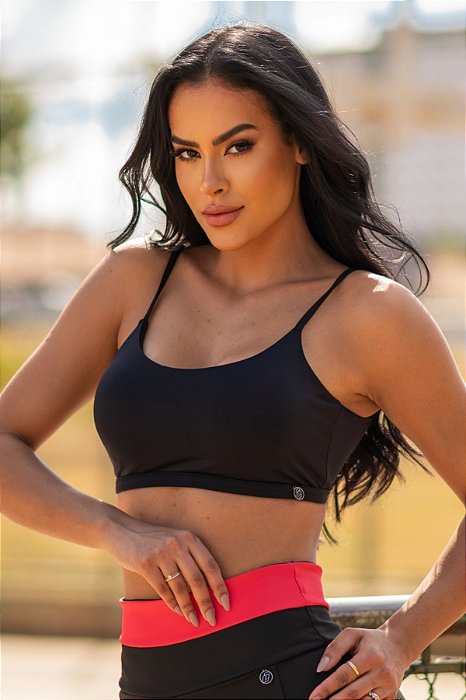 Top Fitness Feminino City Clube Alça Fina