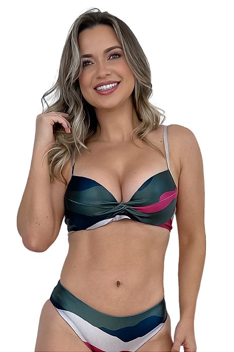 Top de Biquini Avulso Meia Taça Bojo Summer Palm