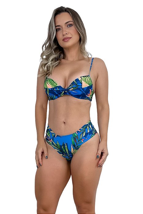 Calcinha de Biquini Avulso Mallig Floral Blue