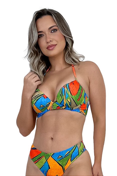 Top de Biquini Avulso Meia Taça Bojo Color Boom
