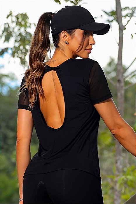 Blusa Fitness Feminina Baby Look Sport