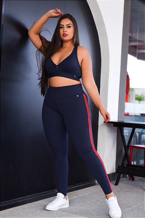 Calça Fusô Fitness Feminina Galão Duplo