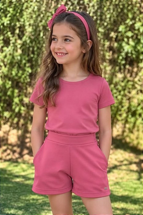 Saida de Praia Infantil Short Lace Liso