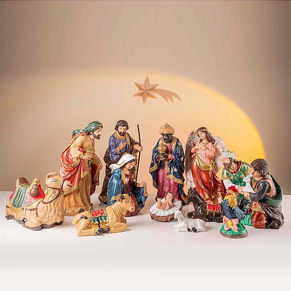 Presépio Natalino 14 Peças com 30cm - Inquebrável