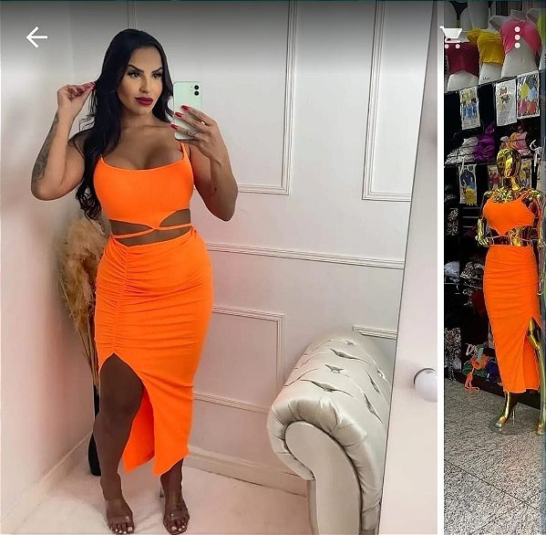 Conjunto Neon Party Laranja