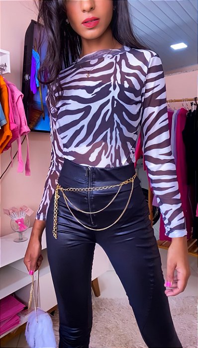 Body Tule Zebra