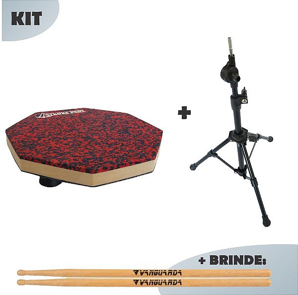 Pad de Estudo 9'' Stroke Pads + Estante + Baquetas