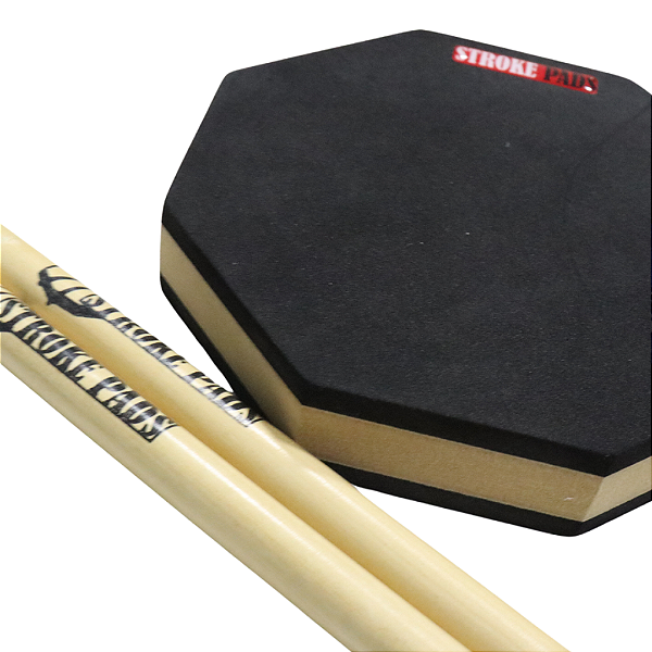 Pad de Estudo 7'' Stroke Pads S07 + 1 Par de Baquetas