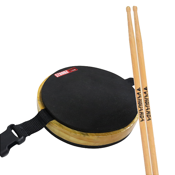 Kit Pad 6'' p/ Perna Stroke Pads S02 + Baquetas Vanguarda