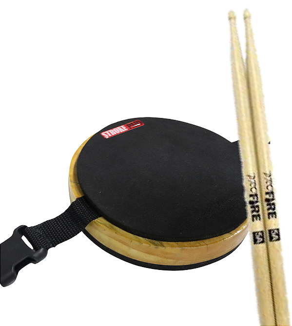 Kit Pad 6'' p/ Perna Stroke Pads (S02) + Baqueta Pro Fire 5A