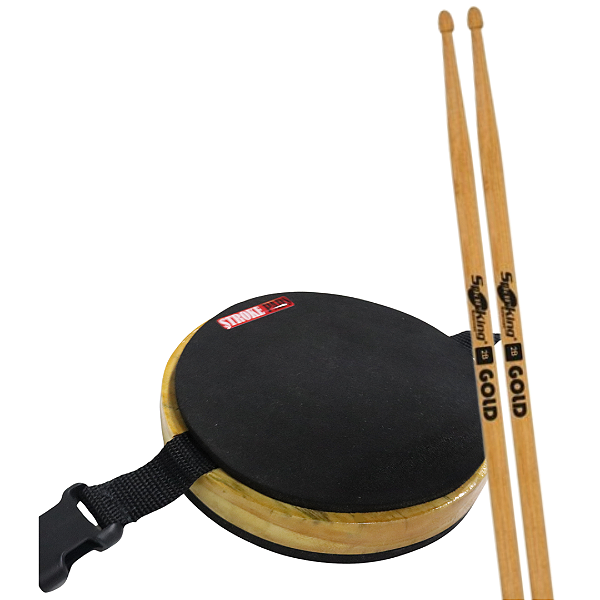 Kit Pad 6'' p/ Perna StrokePadsS02 +Baqueta Spanking Gold 2B