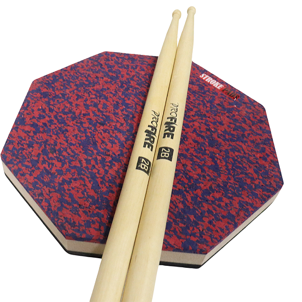 Pad 9'' DuplaFace P08 Stroke Pads + Baqueta Pro Fire 2B PM