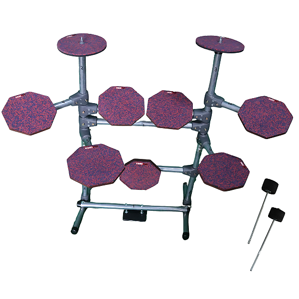 Bateria de Estudos Stroke Pads 9 Peças BAT04 (Borracha Vermelha 5mm)