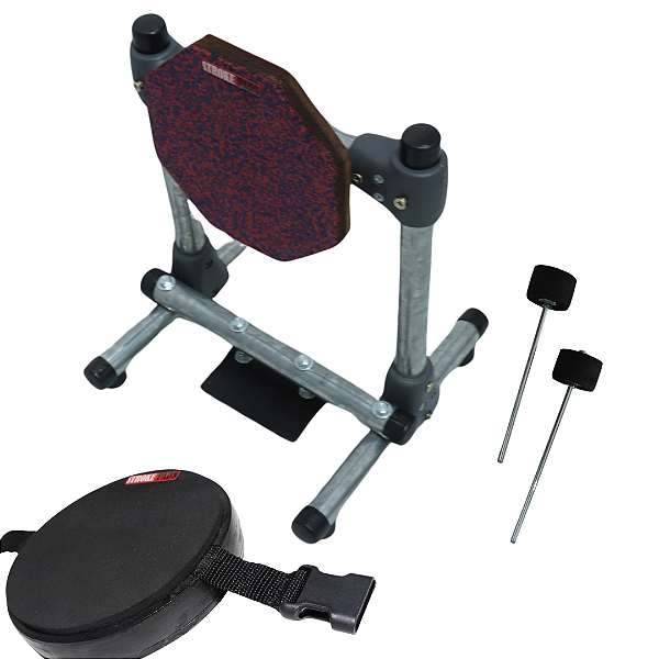 Pad Praticável de Bumbo Stroke Pads B01 + Pad 6'' Dupla Face p/ Perna S02P