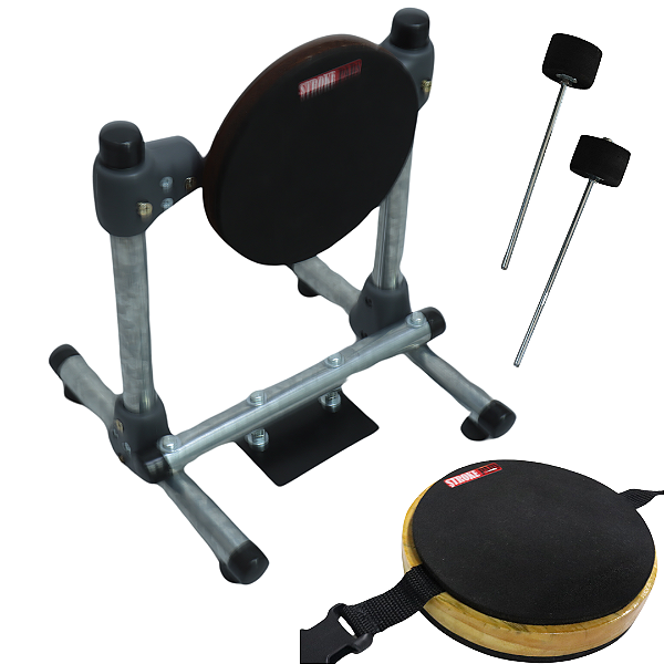 Pad Praticável de Bumbo Stroke Pads B02 + Pad 6'' Dupla Face p/ Perna S02